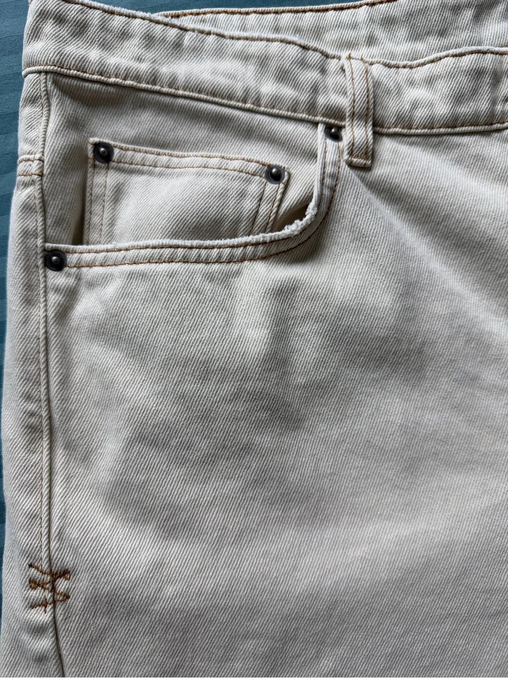 Ksubi Maxx Short Ivory Men’s Size 34 Wide Leg Denim Shorts